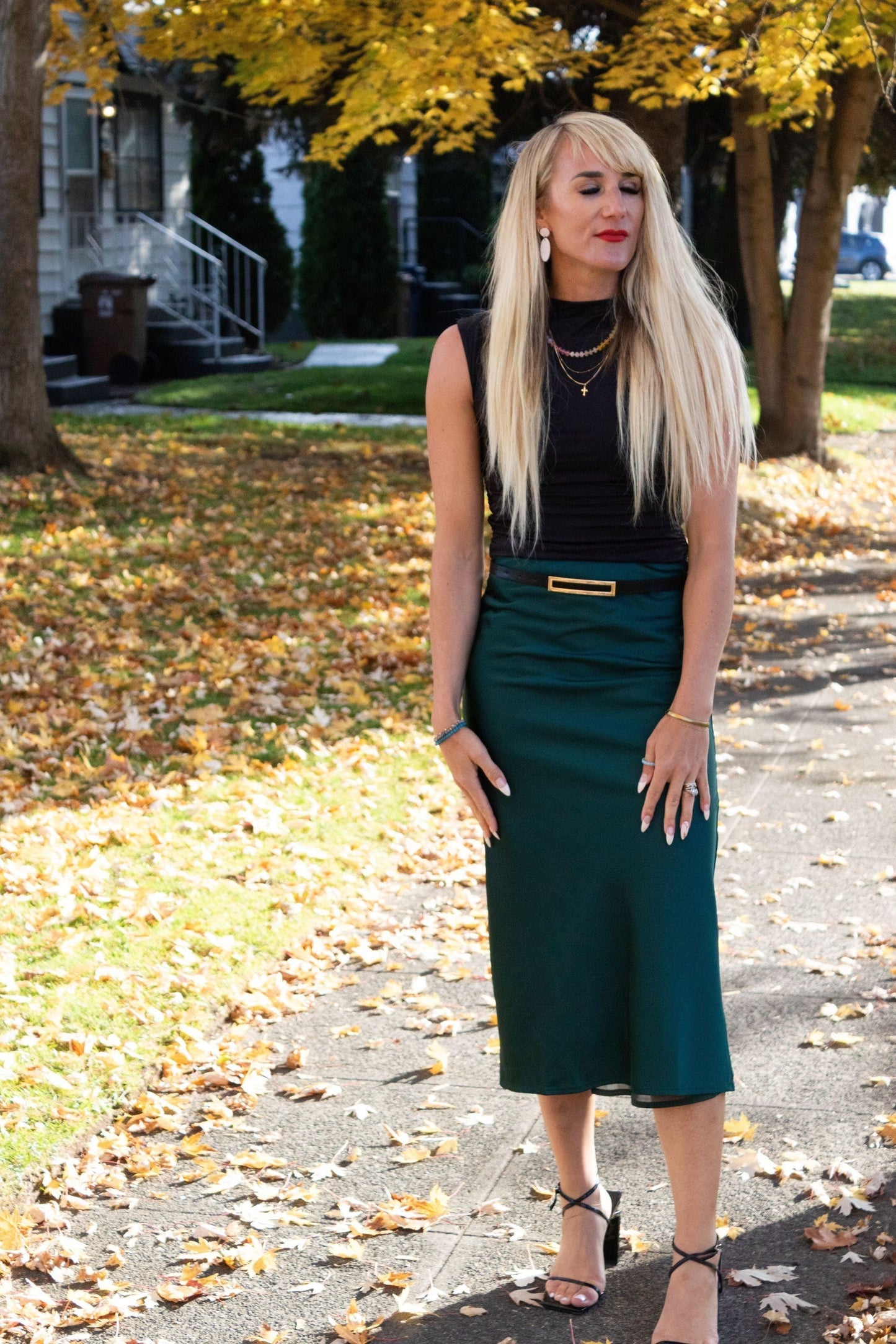 Kristin Green Maxi Skirt | Swank Boutique