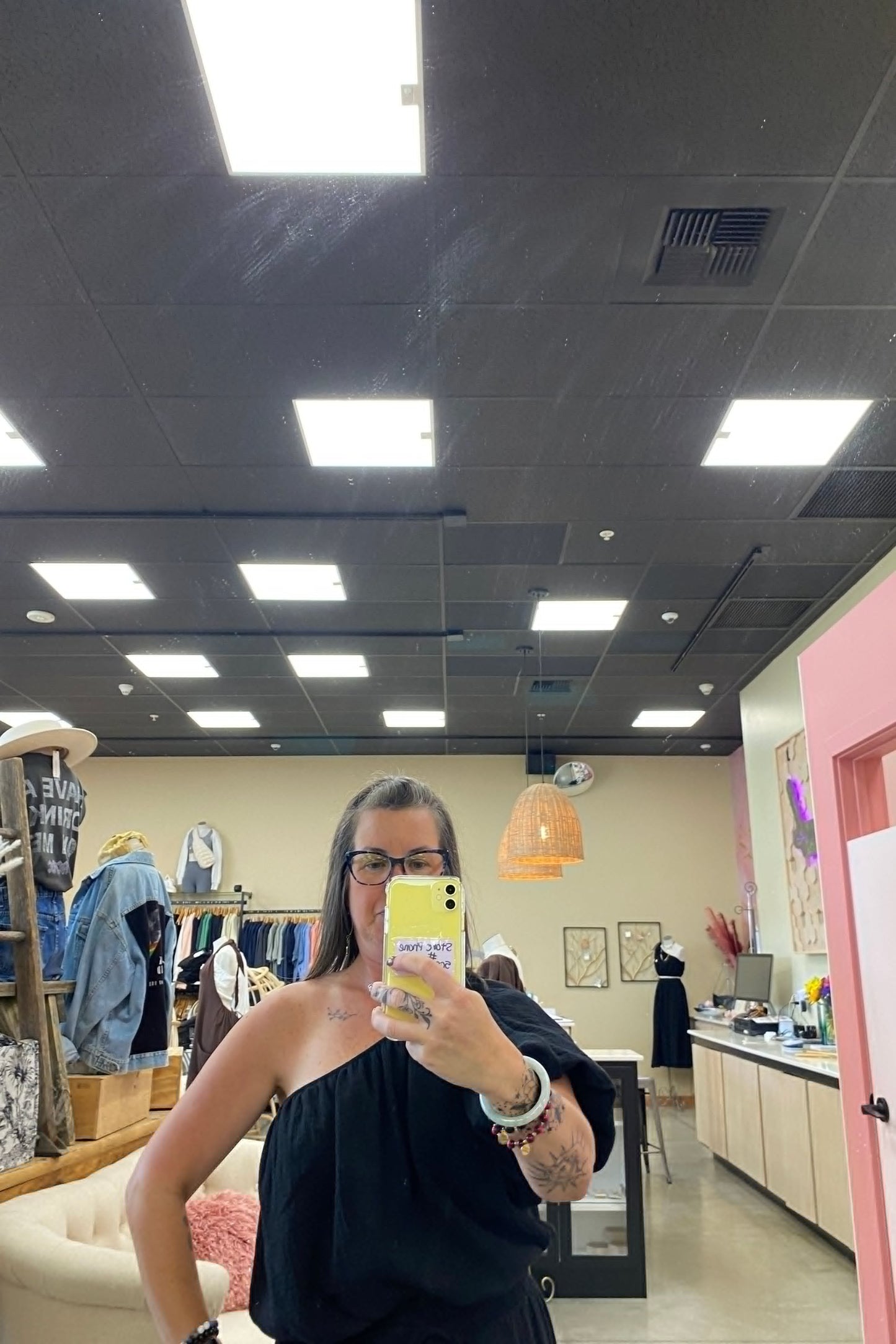 Lina Charcoal One Shoulder Top | Swank Boutique