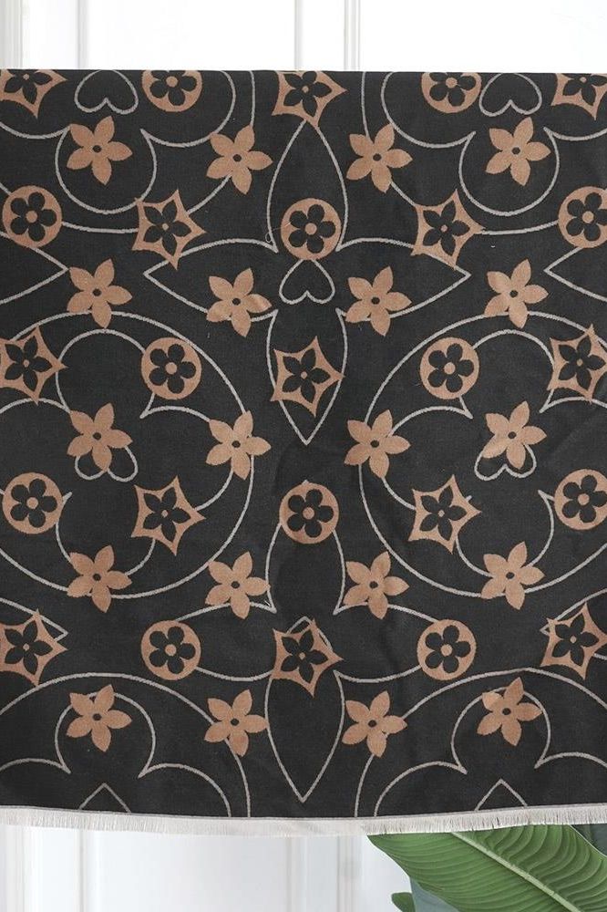 Lightweight Flower Print Scarf - Taupe (Copy) | Swank Boutique