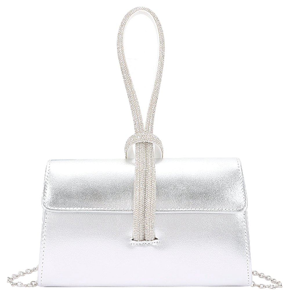 Rhinestone Metallic Clutch - Gold (Copy) | Swank Boutique