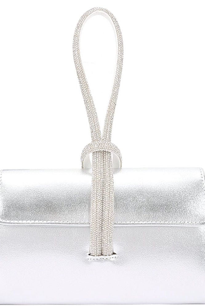 Rhinestone Metallic Clutch - Gold (Copy) | Swank Boutique