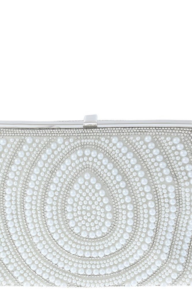 Rhinestone Pearl Clutch - Gold (Copy) | Swank Boutique