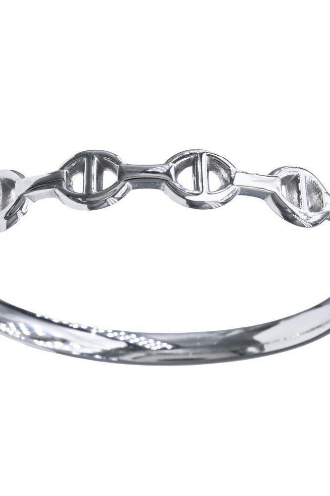 Circle Metal Bar Bracelet - Silver | Swank Boutique