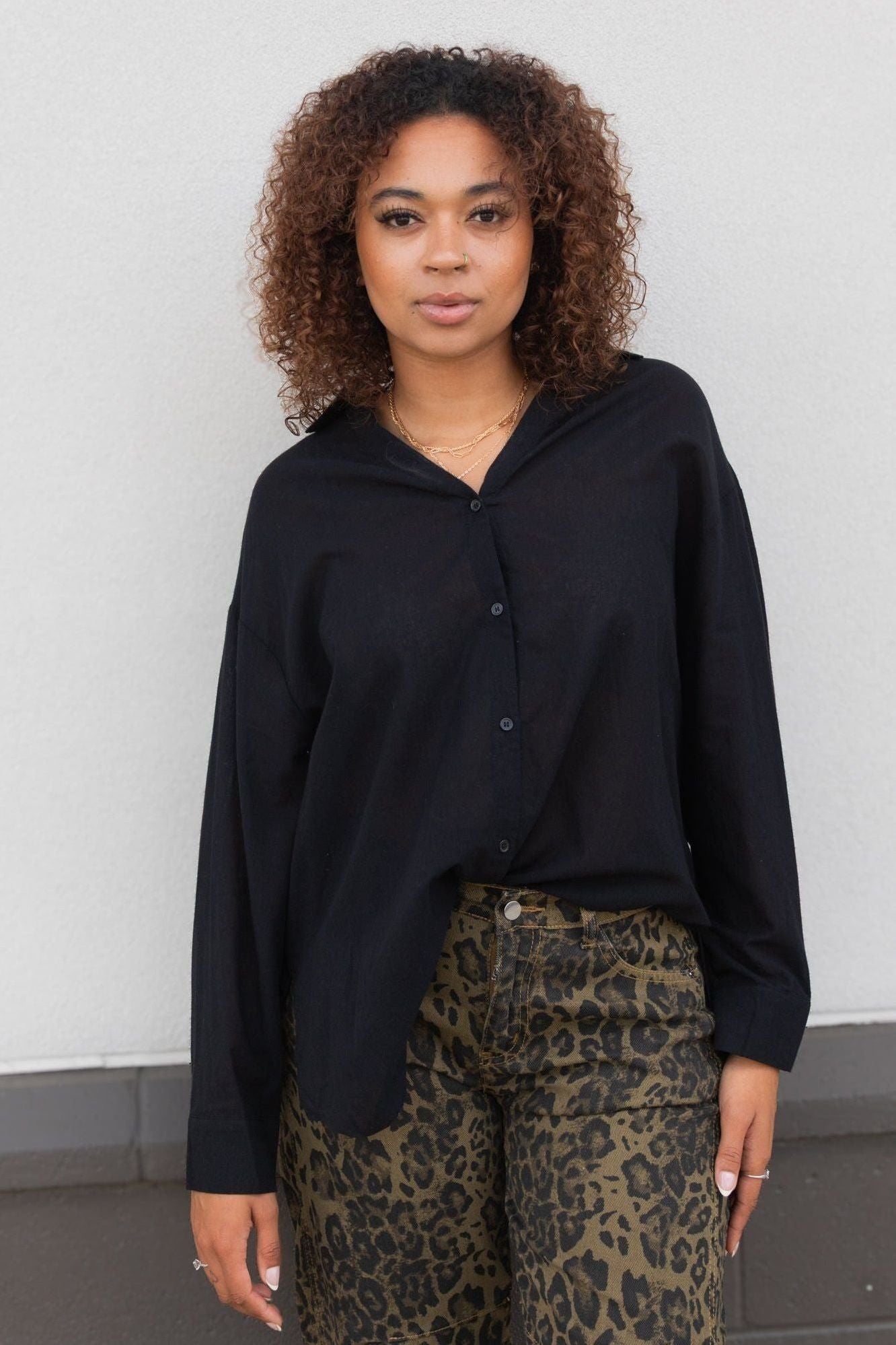 Bridgett Oversized Shirt | Swank Boutique