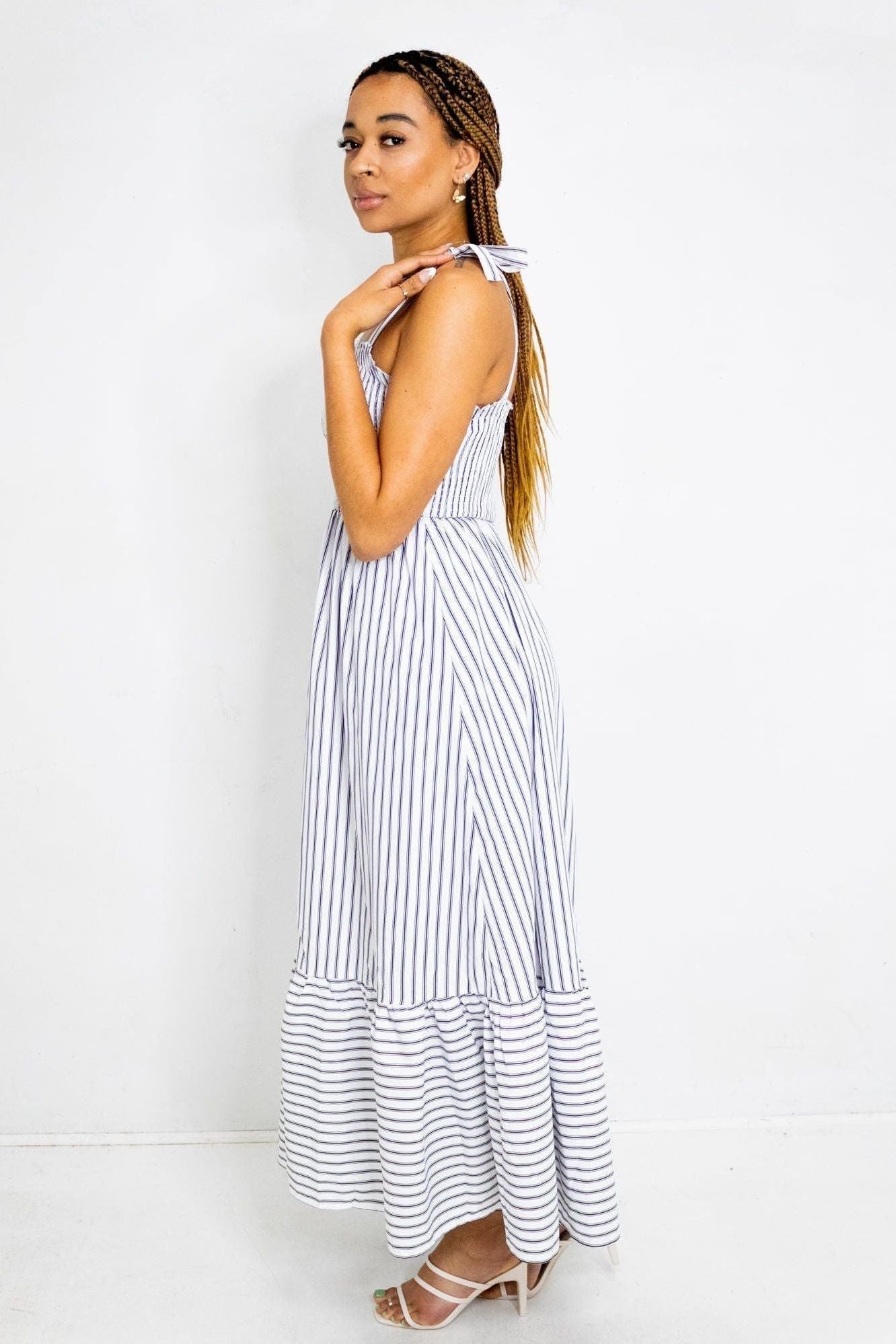 Poplin Striped Dress | Swank Boutique