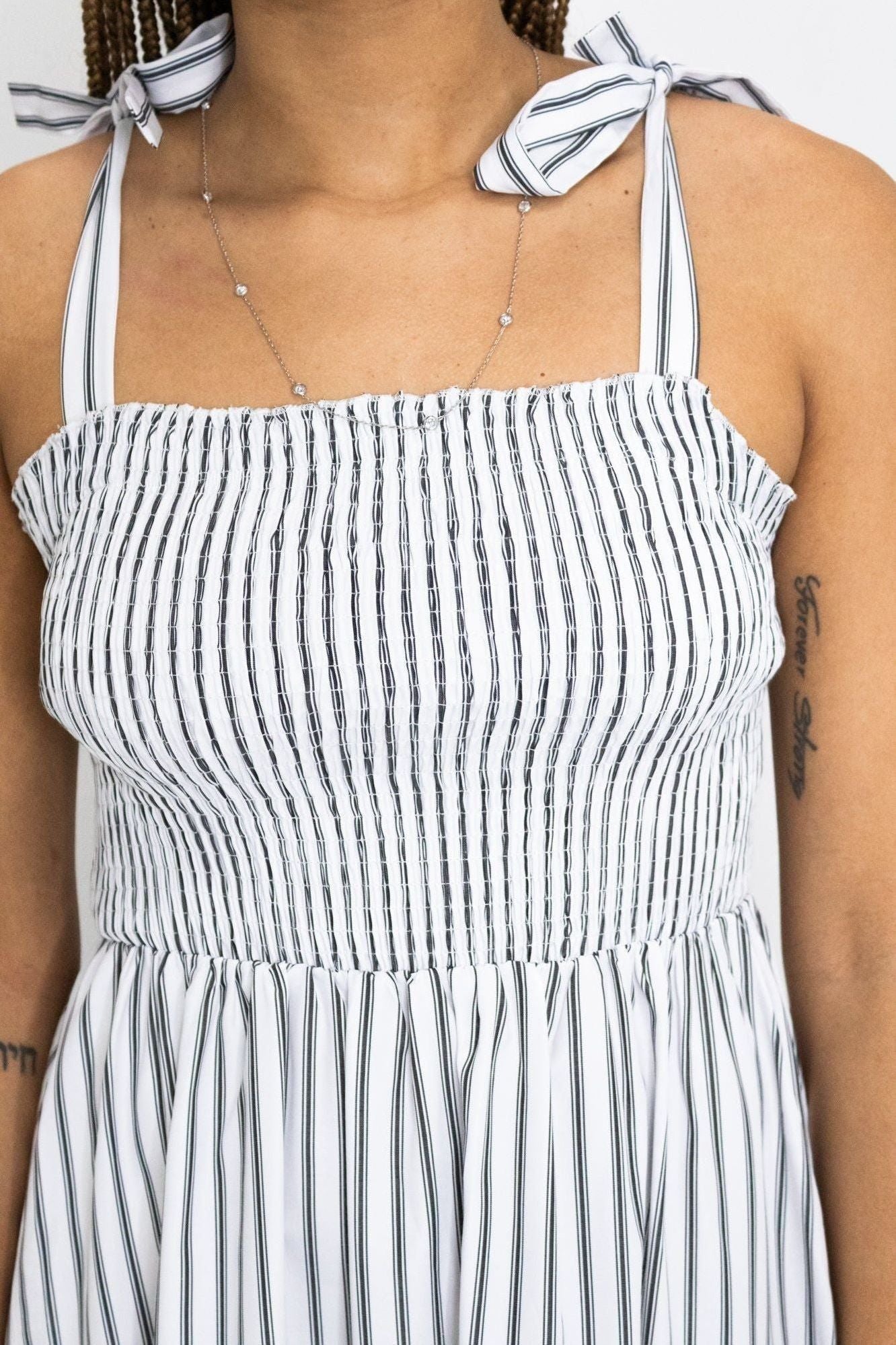 Poplin Striped Dress | Swank Boutique