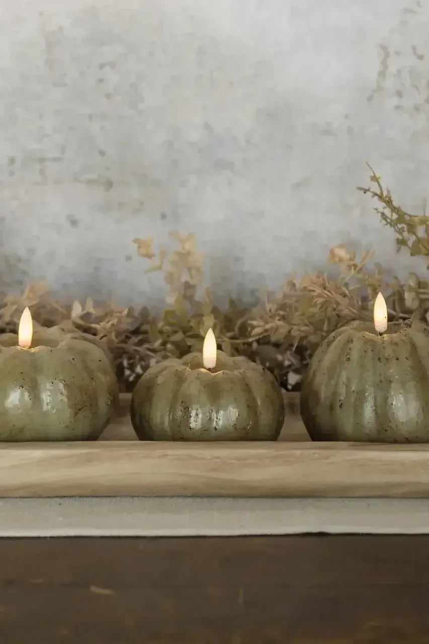 Short Pumpkin Candle - Green | Swank Boutique
