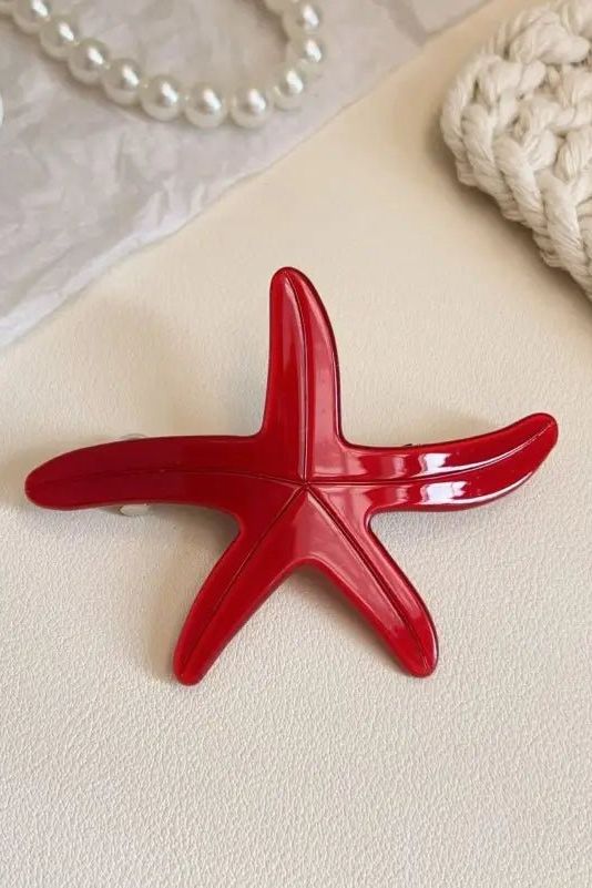 Starfish Hair Clip - Red | Swank Boutique