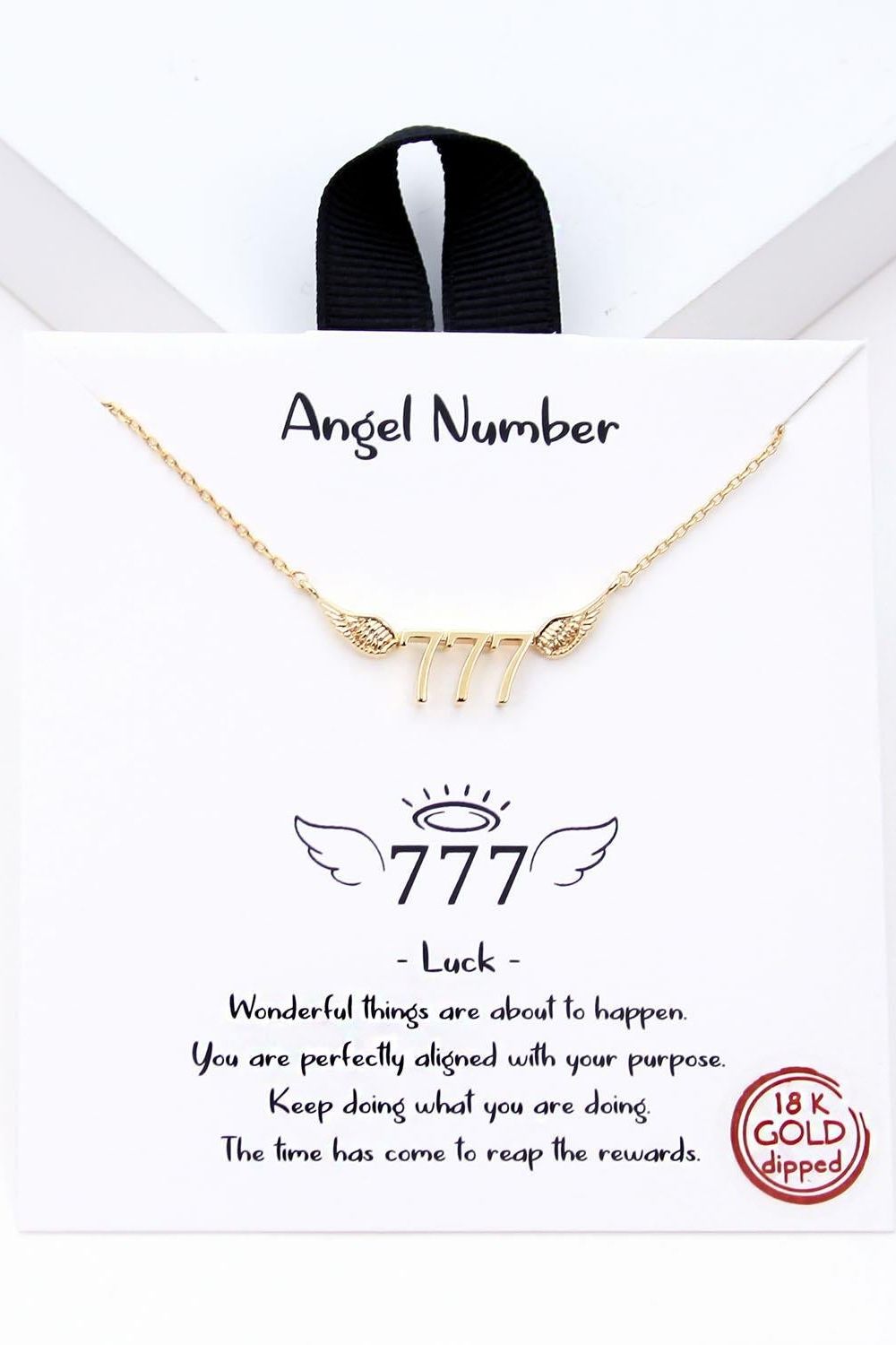 Gold Dipped Angels Number Necklace - 777 | Swank Boutique