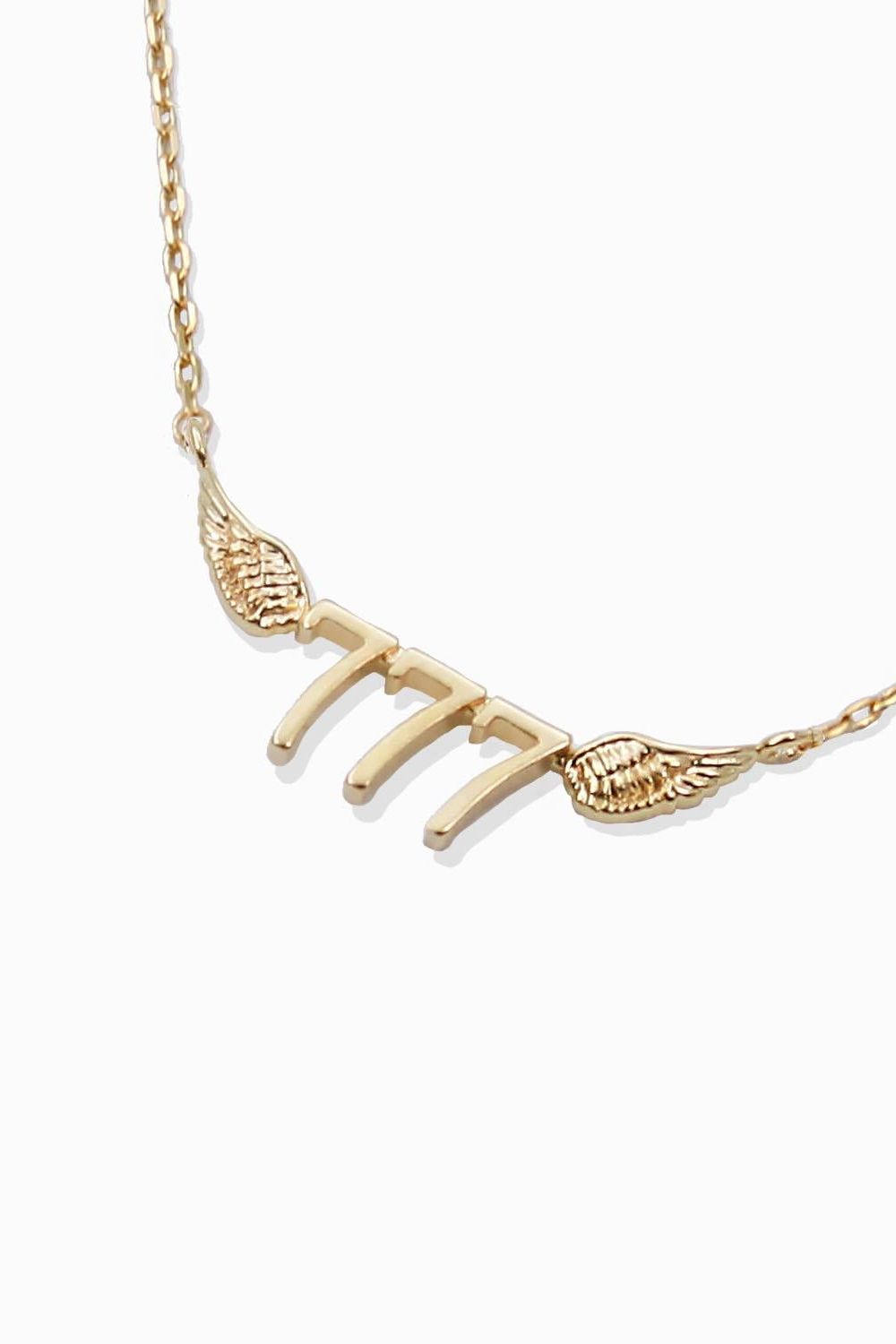 Gold Dipped Angels Number Necklace - 777 | Swank Boutique