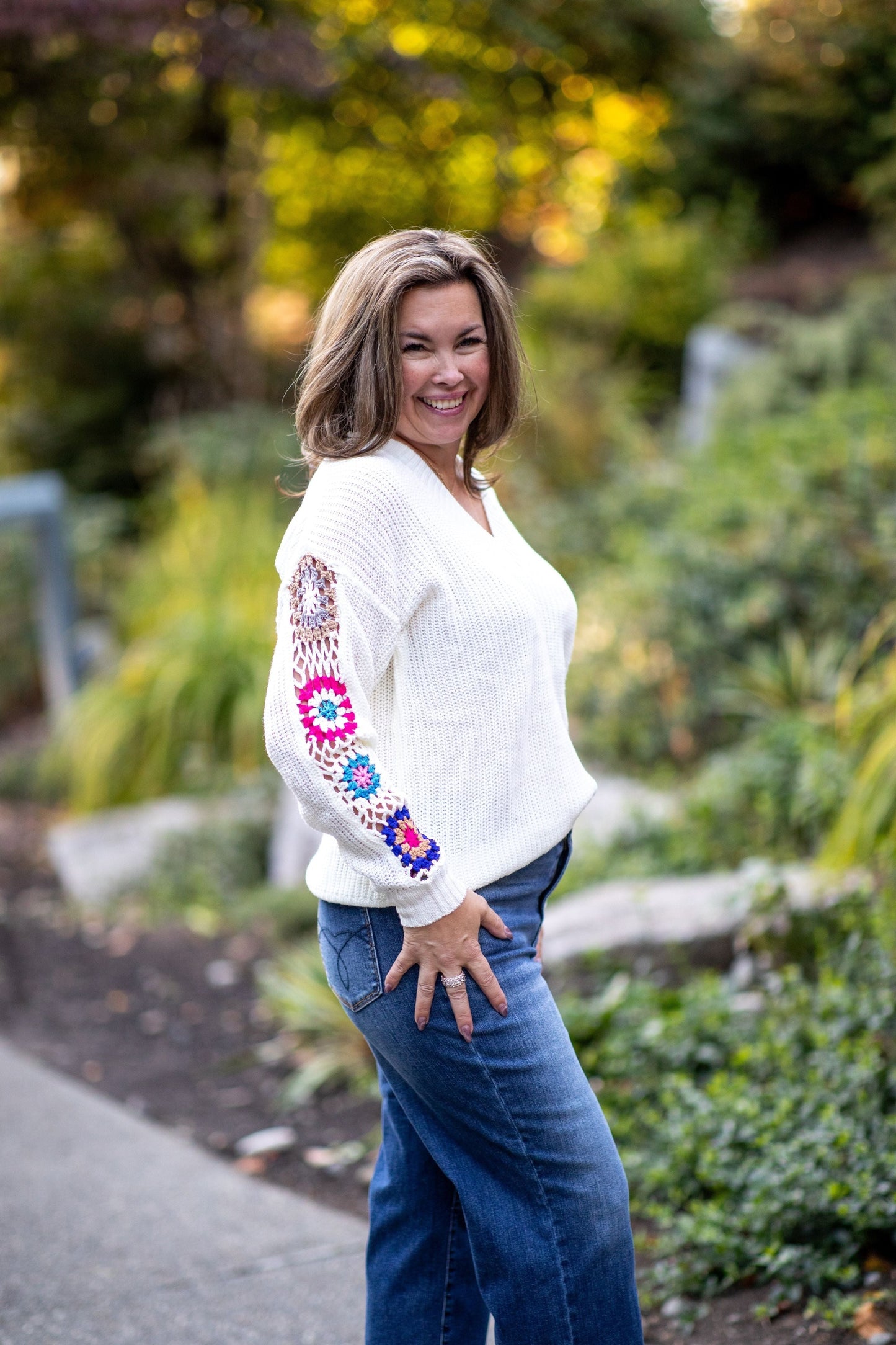 Crochet White Sweater | Swank Boutique