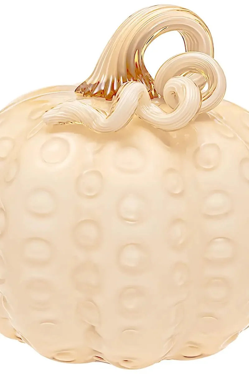Round Dotted Glass Pumpkin 7.5" | Swank Boutique