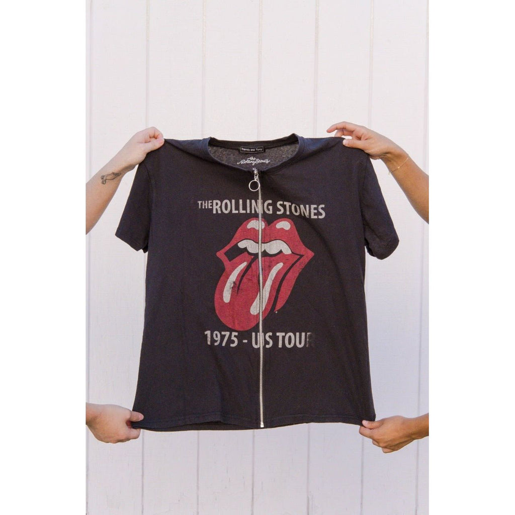 Vintage Zipper Band Tee -The Rolling Stones | Swank Boutique