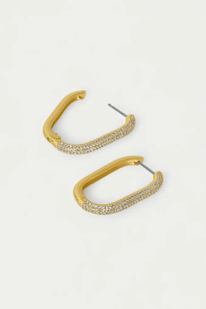 Juliette Pave Hinged Hoop - Gold | Swank Boutique
