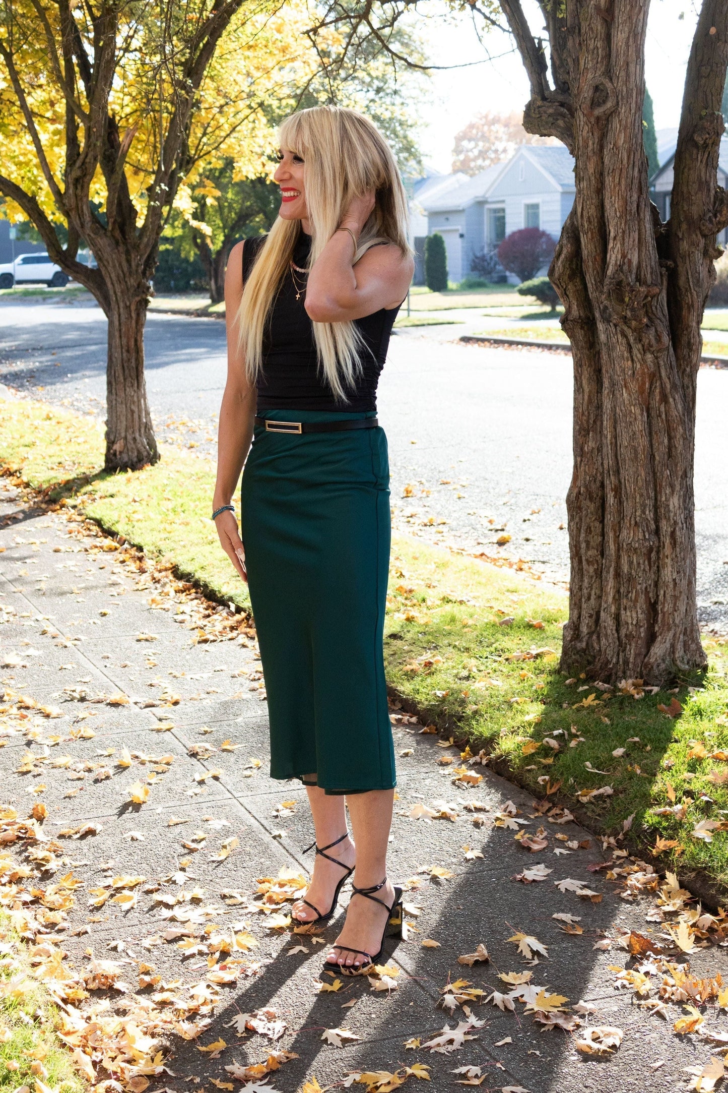 Kristin Green Maxi Skirt | Swank Boutique