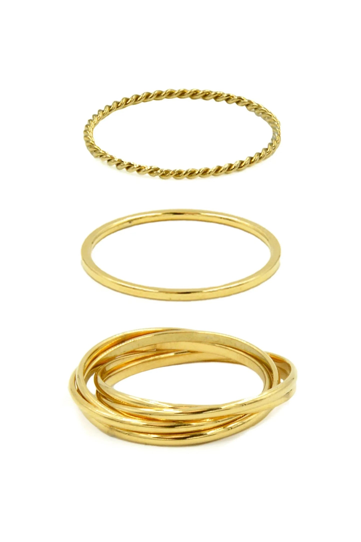 Gold 3 Ring Set | Swank Boutique