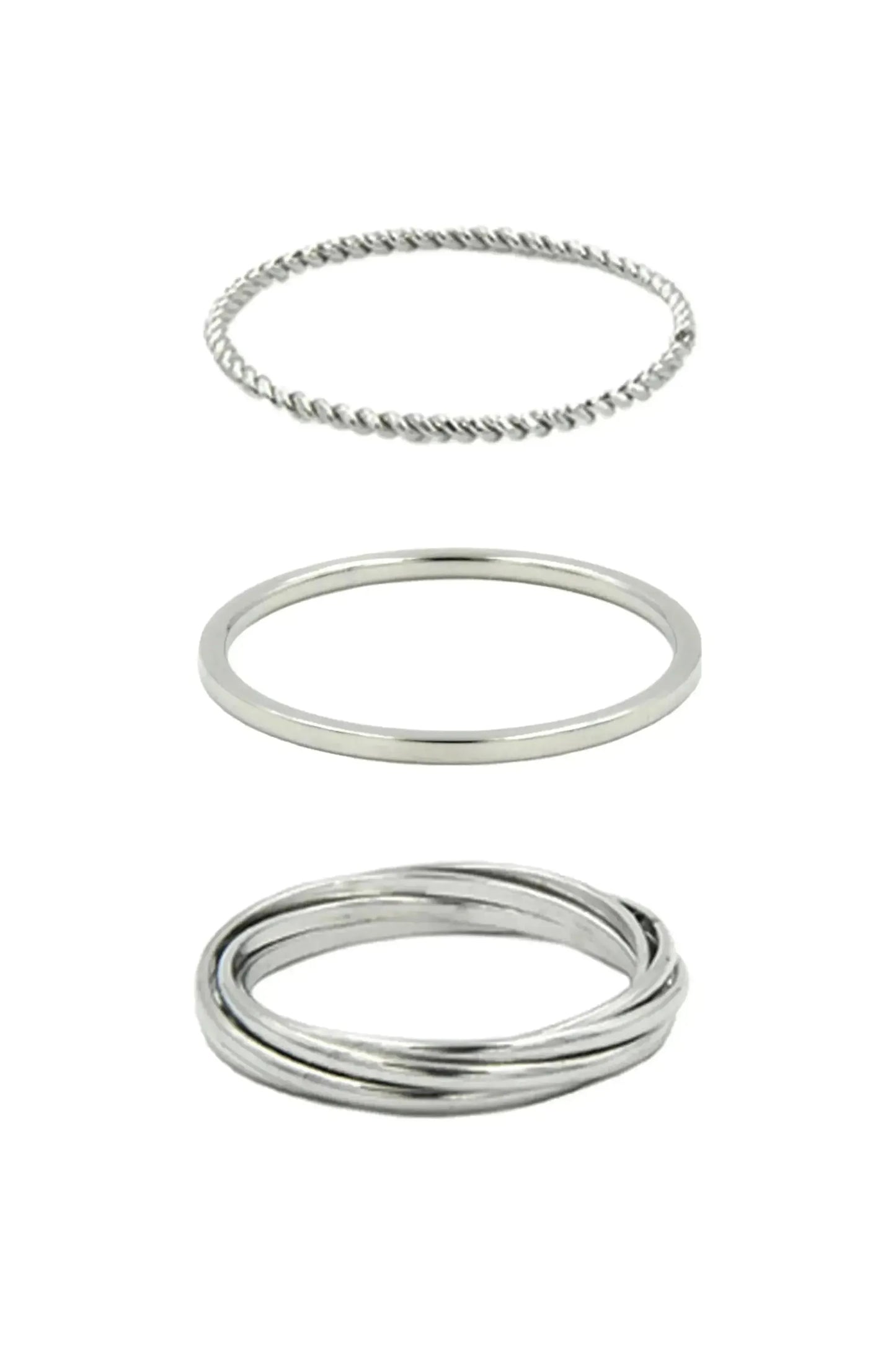 Silver 3 Ring Set | Swank Boutique