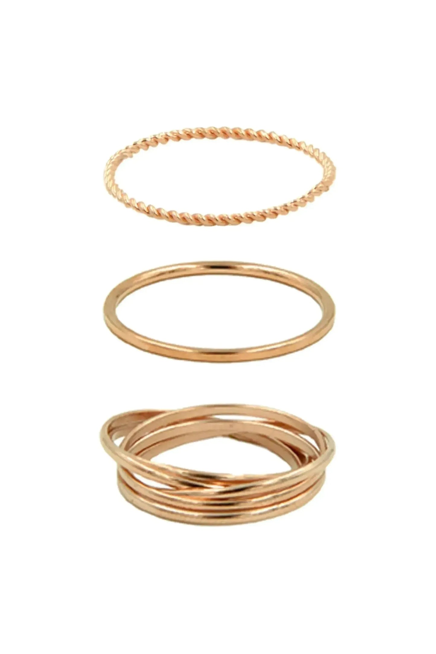 Rose Gold 3 Ring Set | Swank Boutique