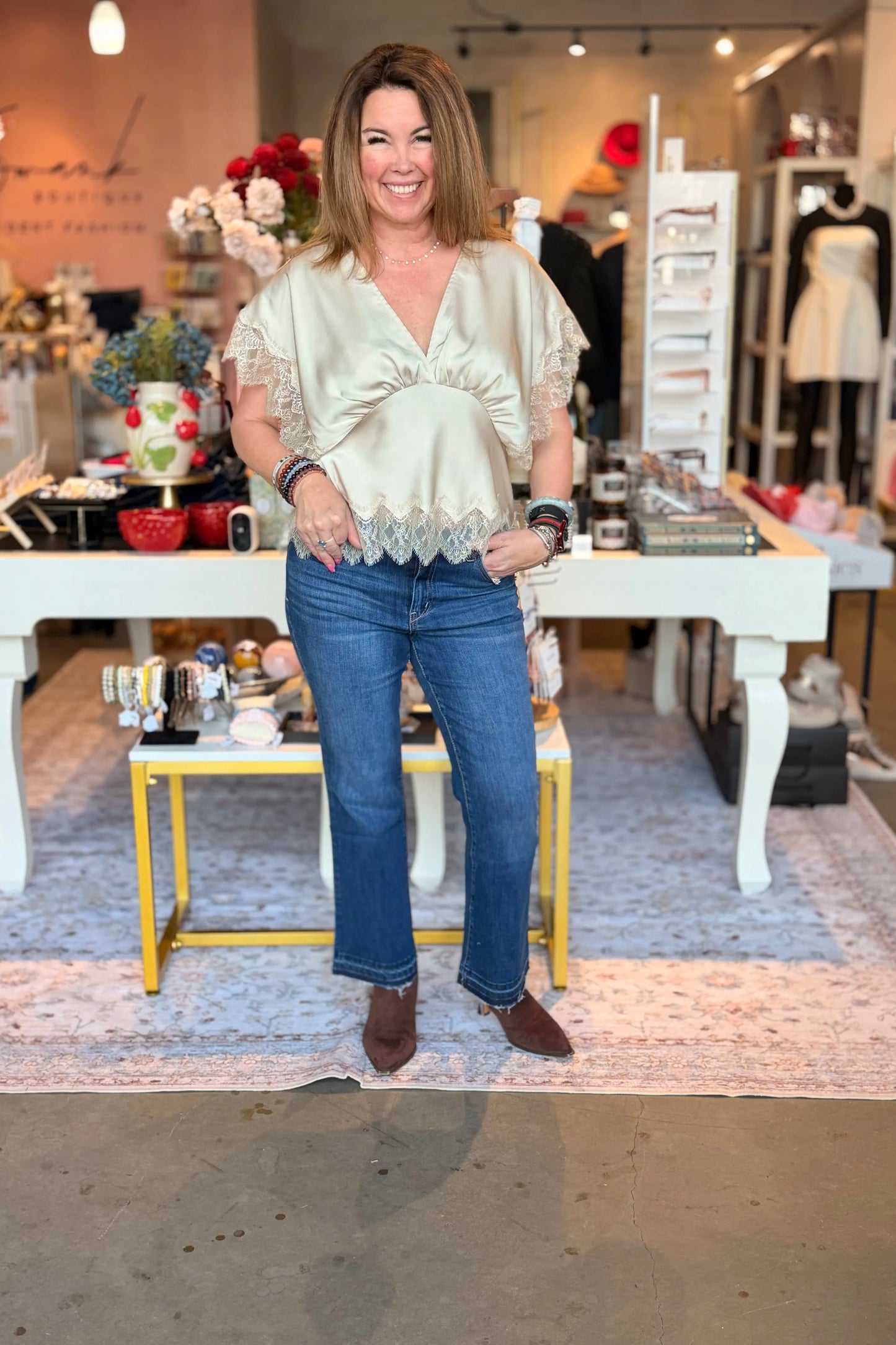 Crystal Demi Boot Jean | Swank Boutique