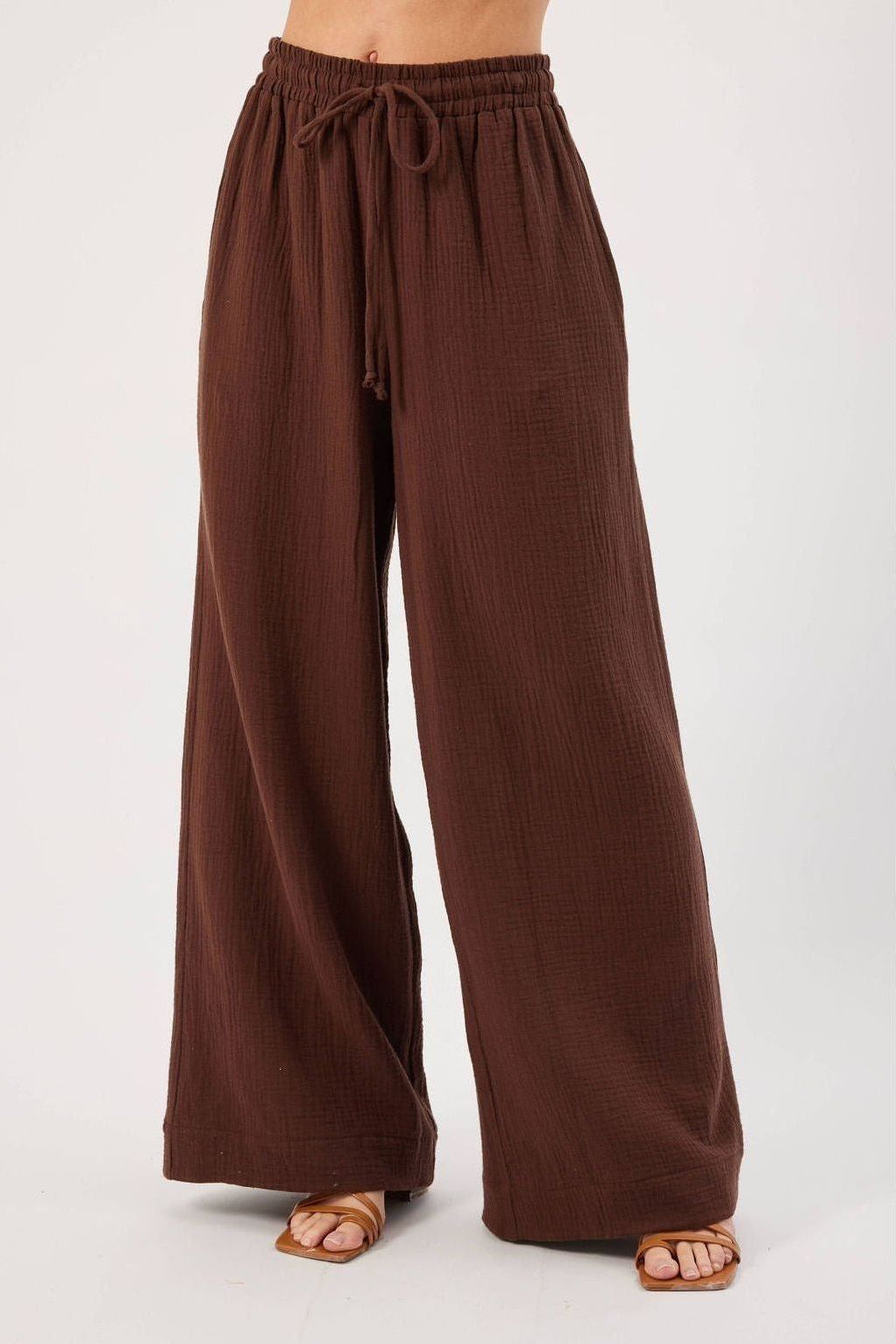 Claudia Chocolate Linen Pant | Swank Boutique