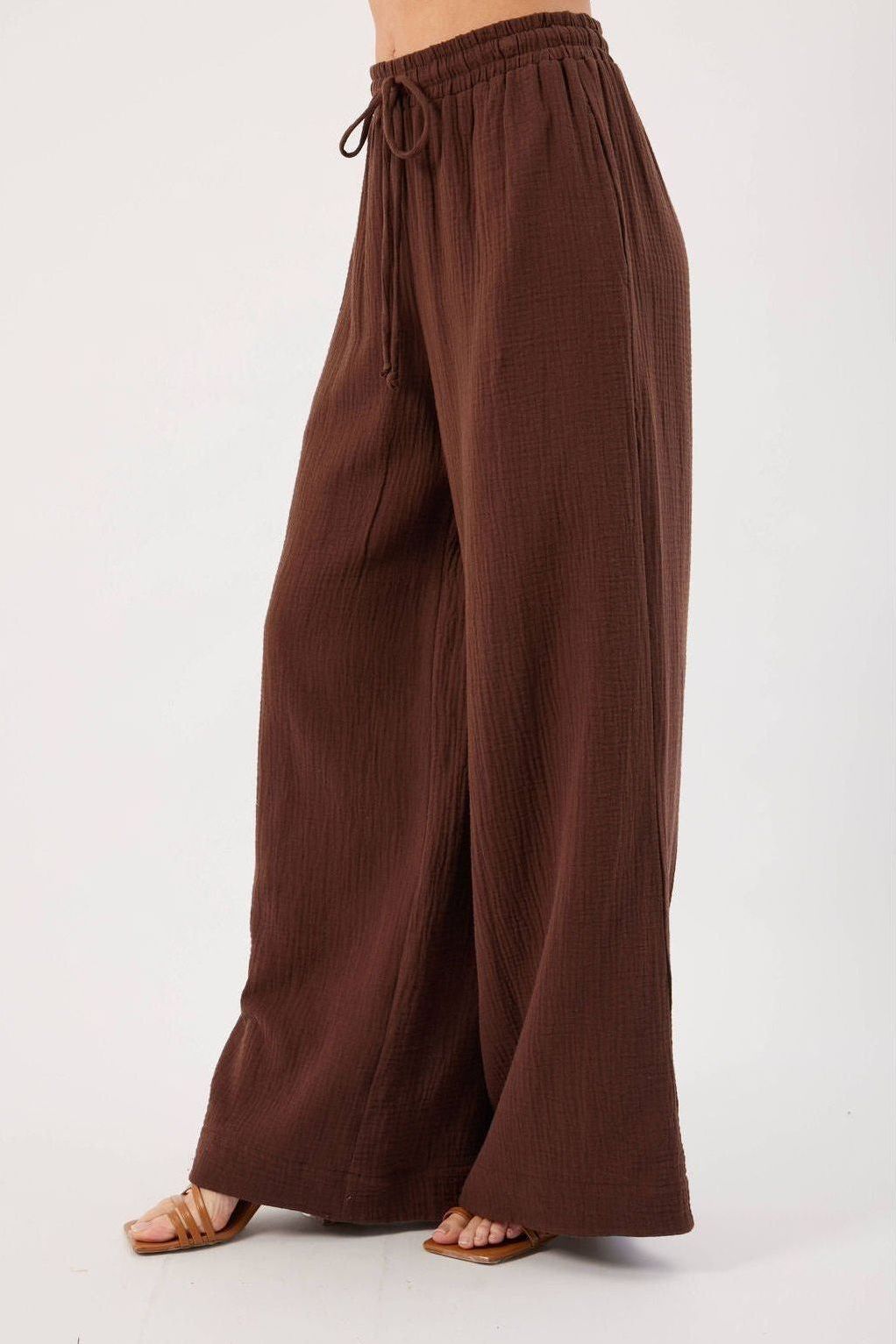 Claudia Chocolate Linen Pant | Swank Boutique