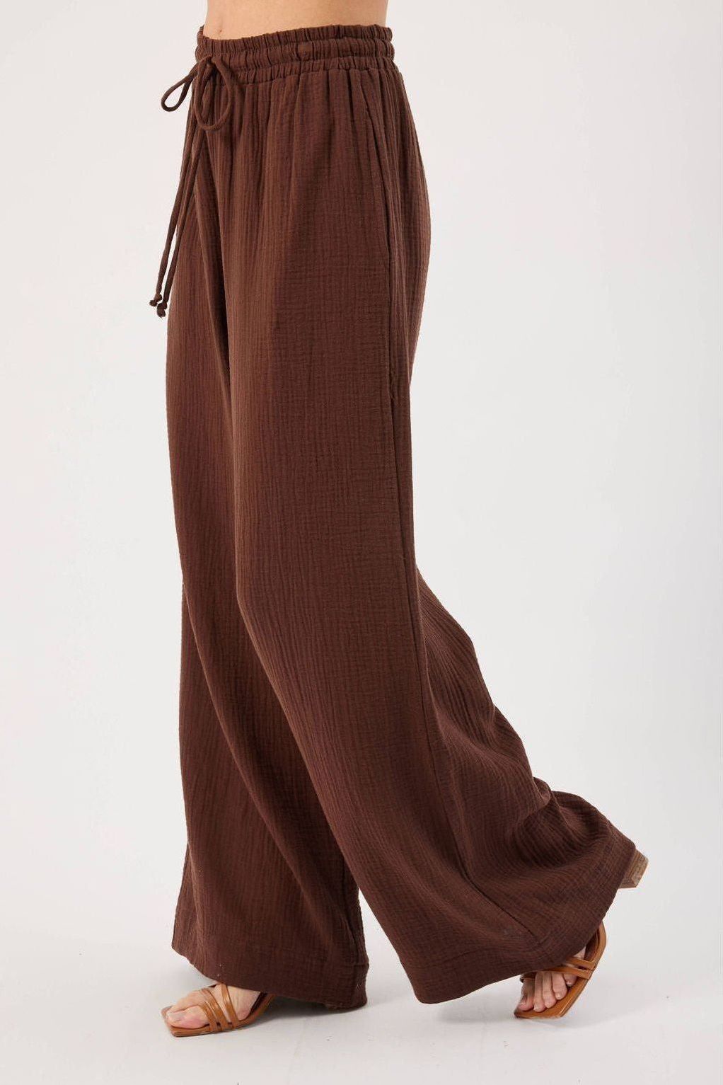 Claudia Chocolate Linen Pant | Swank Boutique