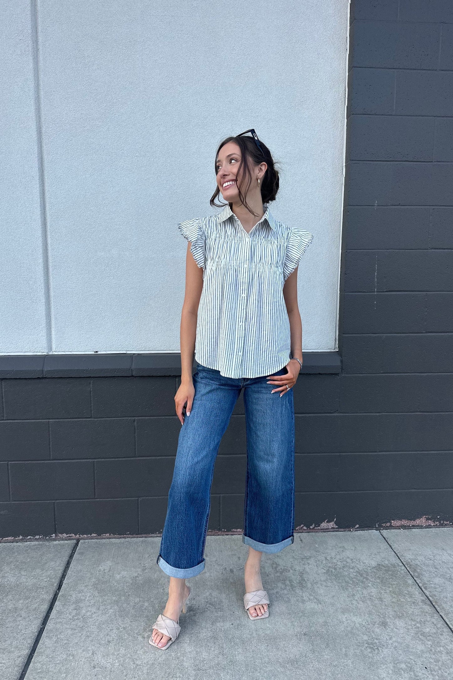 Rhea Stripe Shirt | Swank Boutique