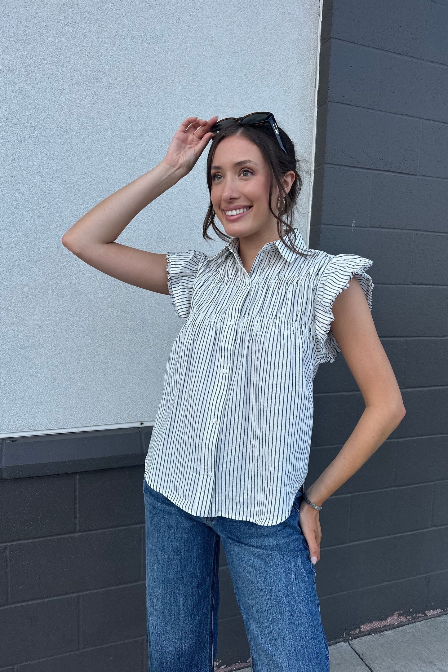 Rhea Stripe Shirt | Swank Boutique