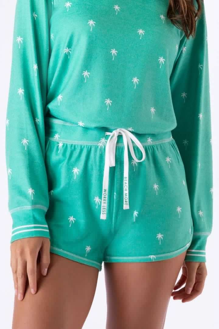 Beach More Worry Less - Shorts - Green | Swank Boutique