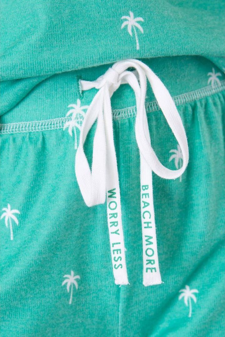 Beach More Worry Less - Shorts - Green | Swank Boutique