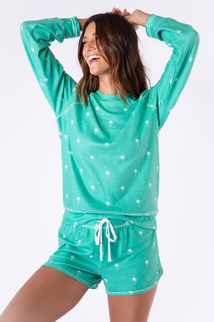 Beach More Worry Less - Shorts - Green | Swank Boutique