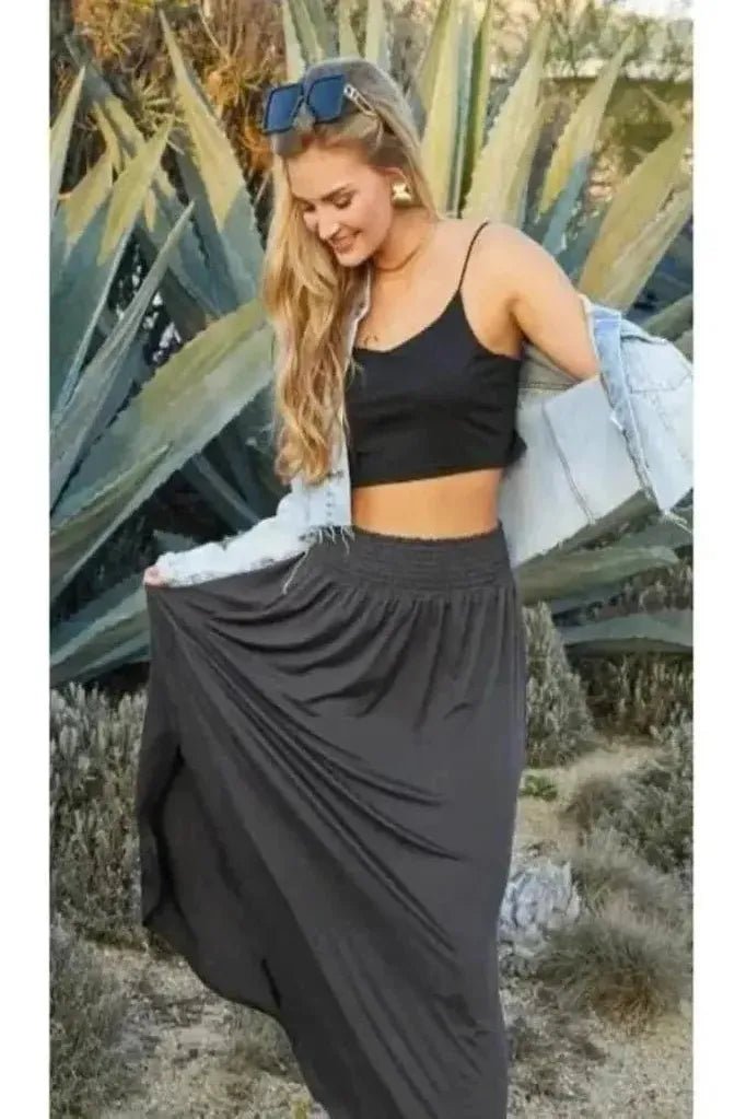Allegra Maxi Skirt - Black | Swank Boutique