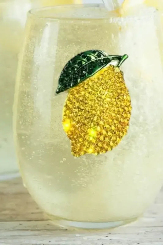 Lemon Stemless Wine Glass | Swank Boutique