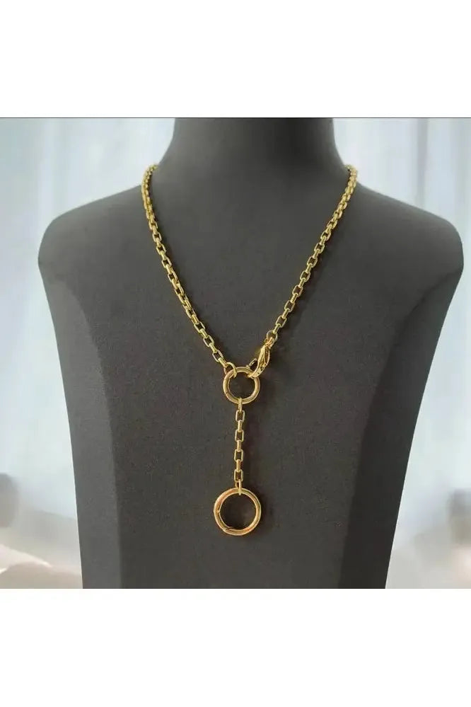 Dual Circle Charm Holder Necklace | Swank Boutique