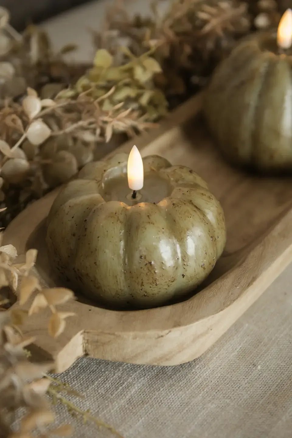 Short Pumpkin Candle - Green | Swank Boutique