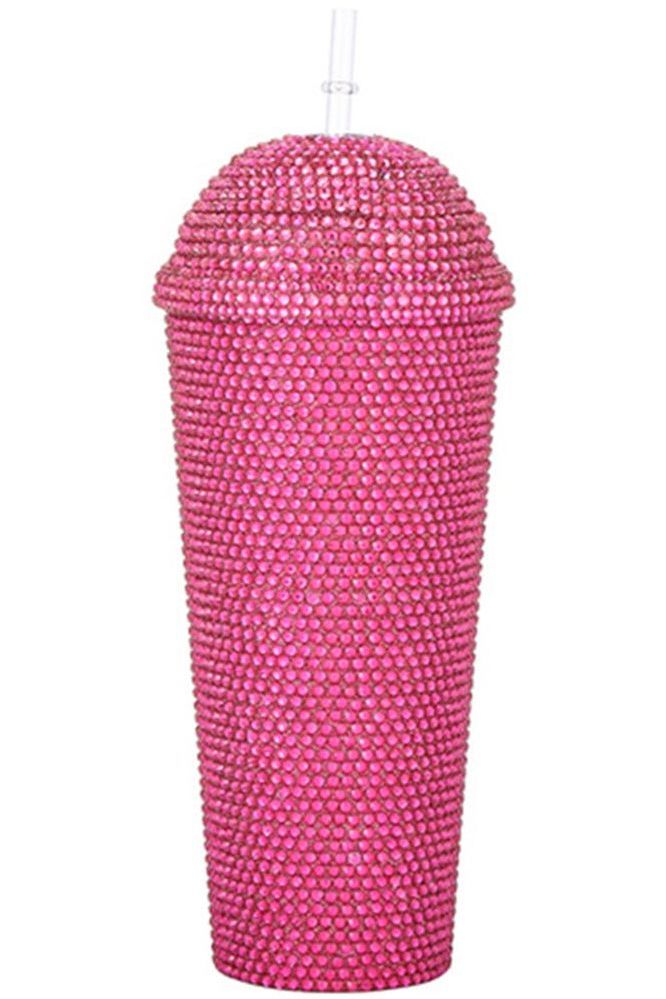 Copy of Bling Round Tumbler Cup with Straw - Black | Swank Boutique