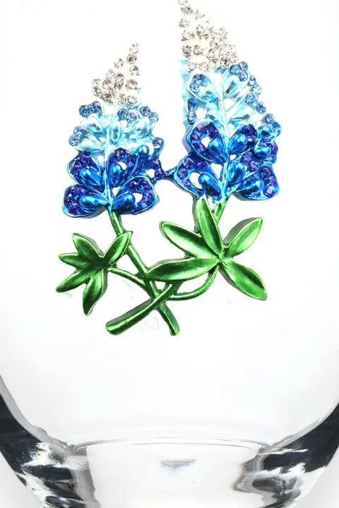 Bluebonnet Jeweled Stemless Wine Glass | Swank Boutique