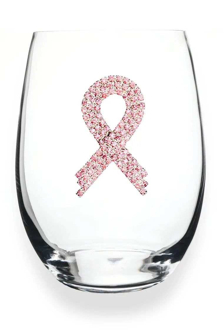 Pink Ribbon Wine Glass | Swank Boutique