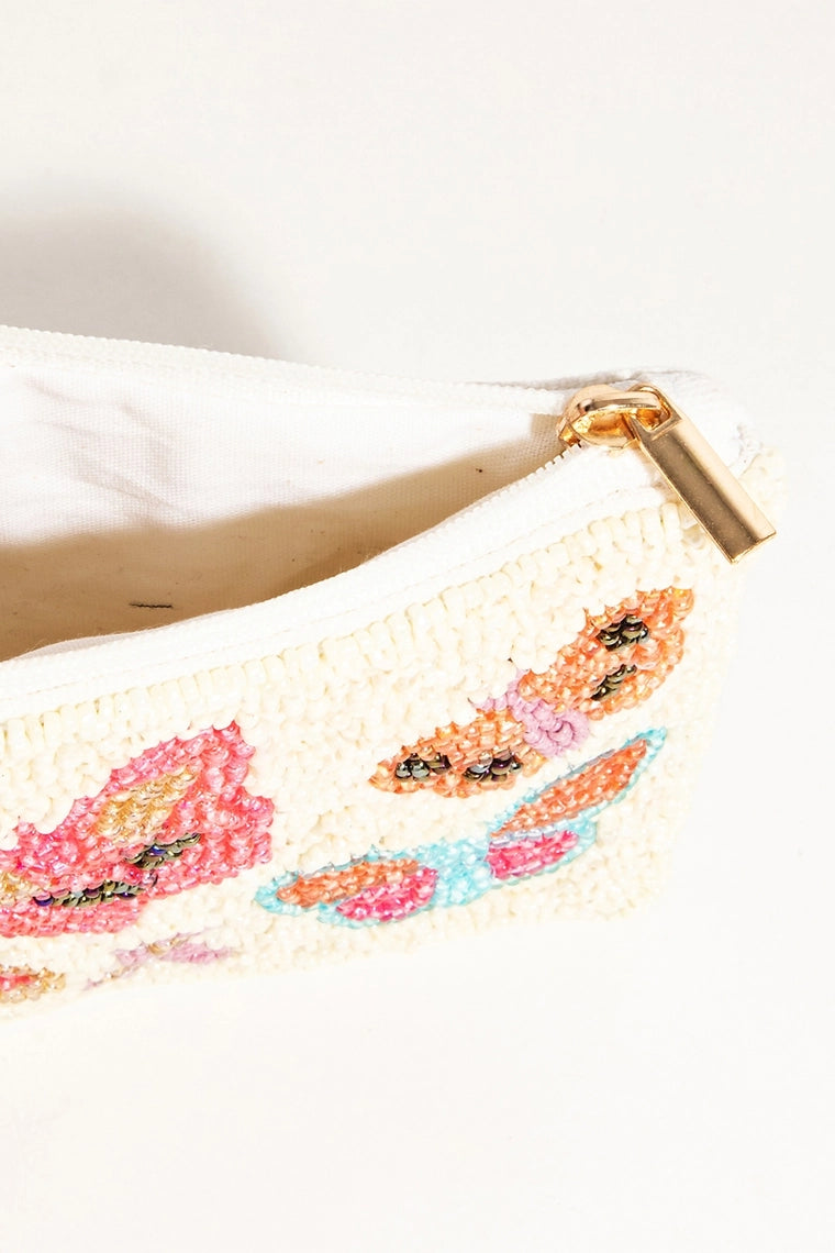Butterfly Beaded Coin Purse