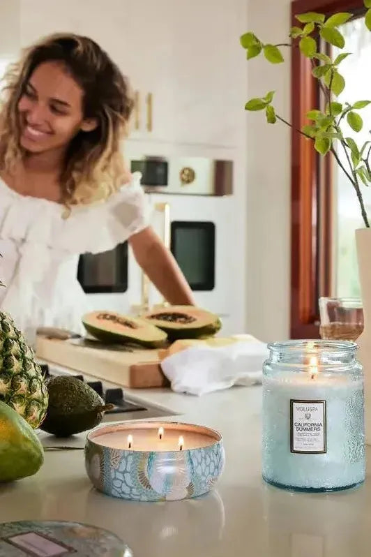 Petite Decorative Tin Candle - California Summers | Swank Boutique