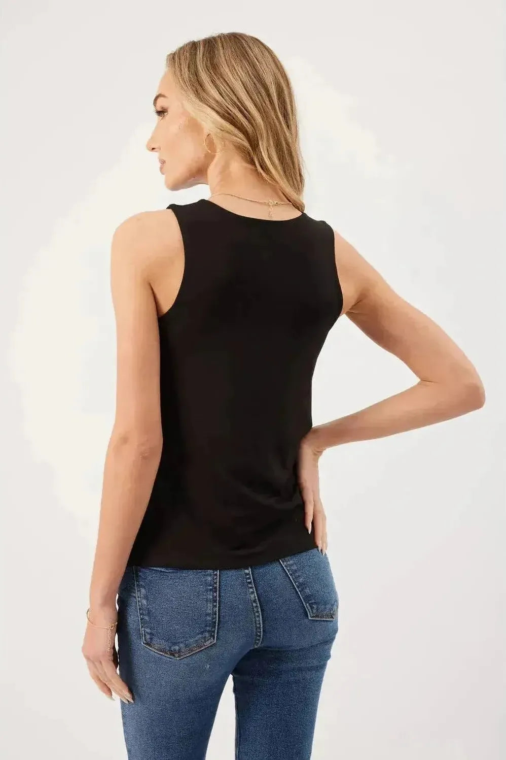 Camille Black Tank Top | Swank Boutique
