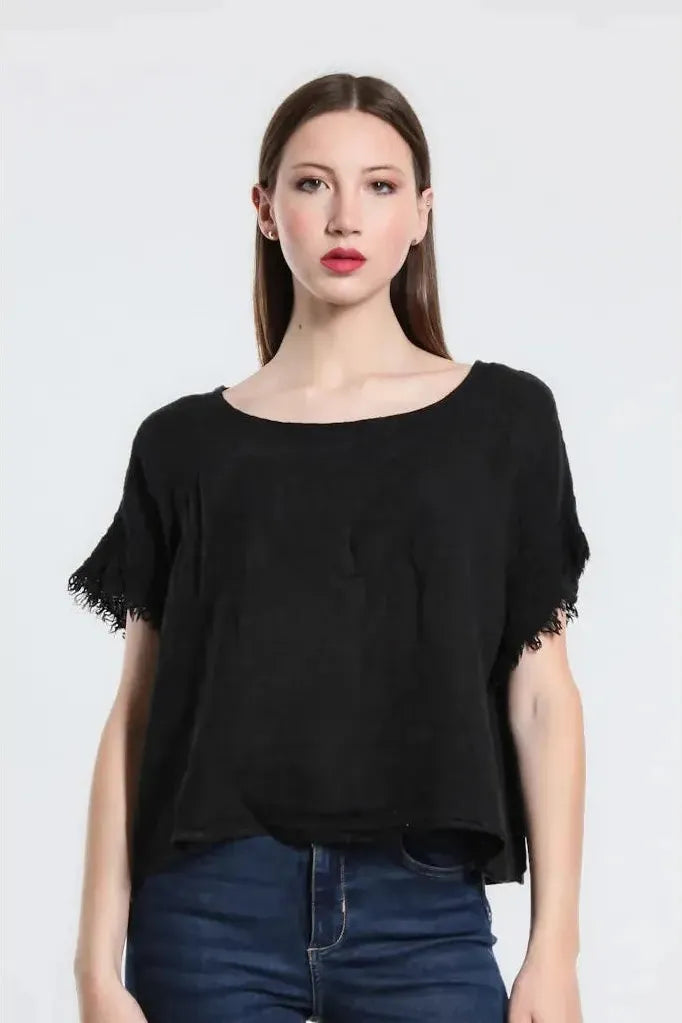 Candi Black Top | Swank Boutique