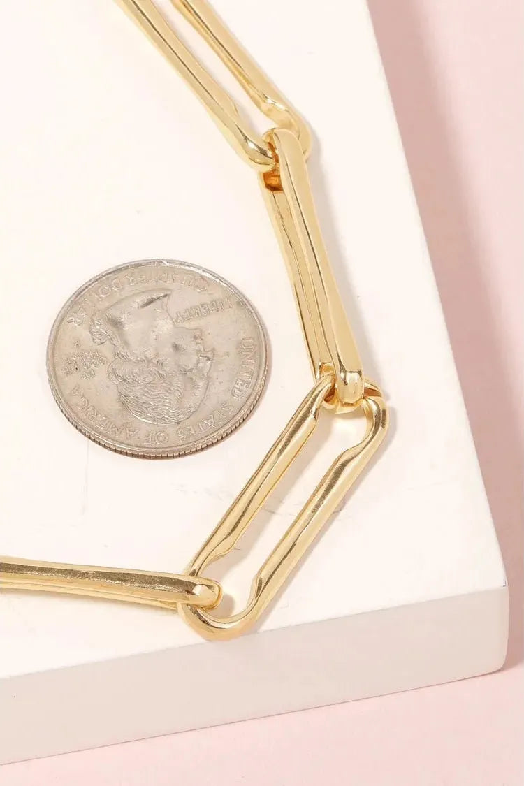 Gold Oval Chain Link Necklace | Swank Boutique