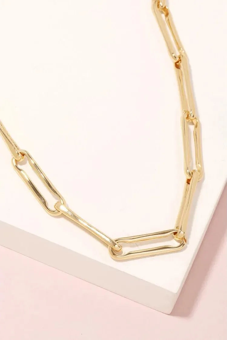 Gold Oval Chain Link Necklace | Swank Boutique