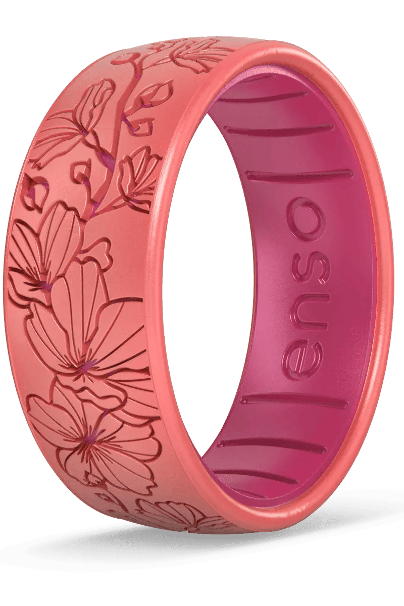 Etched Cherry Blossom Ring | Swank Boutique