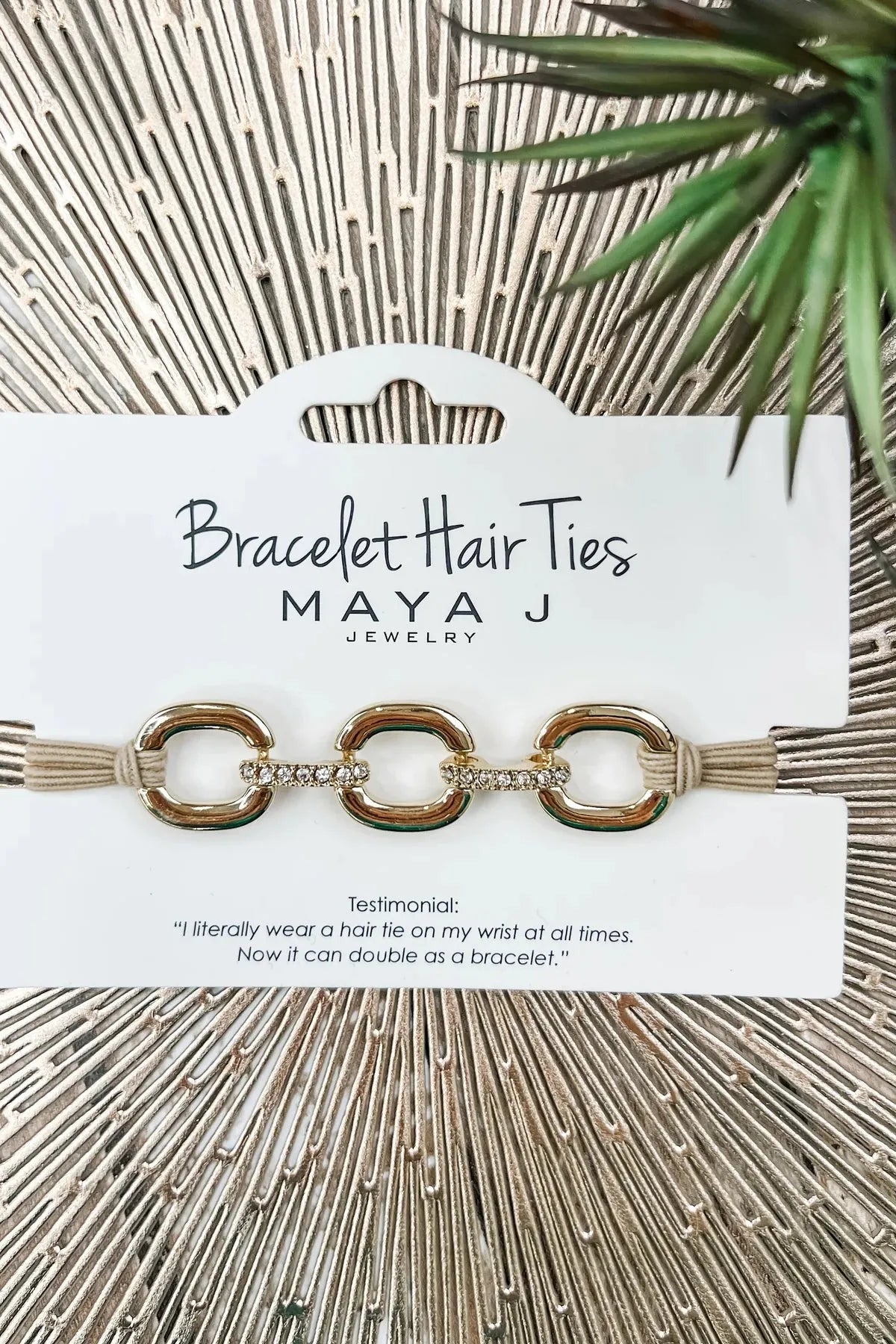 Crystal Bracelet Gold Hair Tie Three Circles