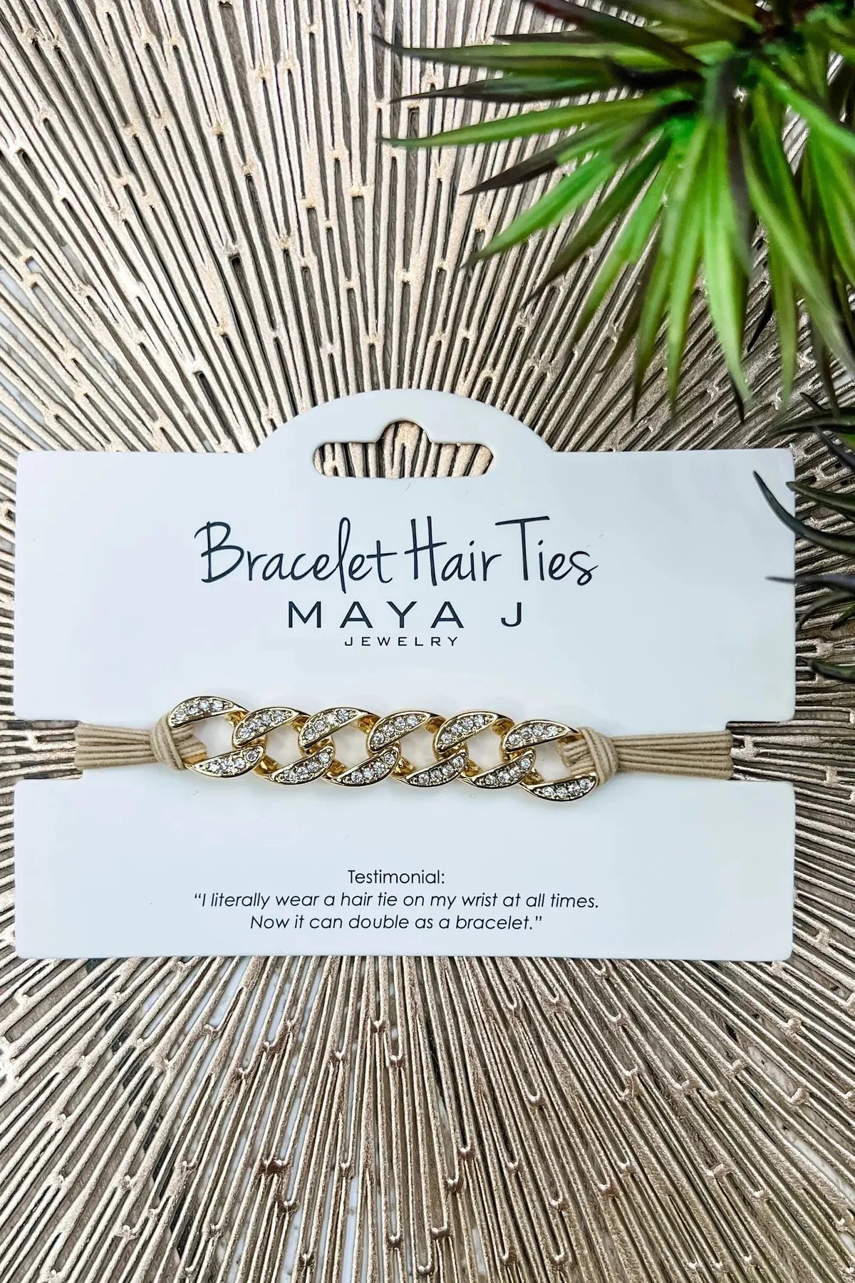 Crystal Bracelet Gold Hair Tie Circle