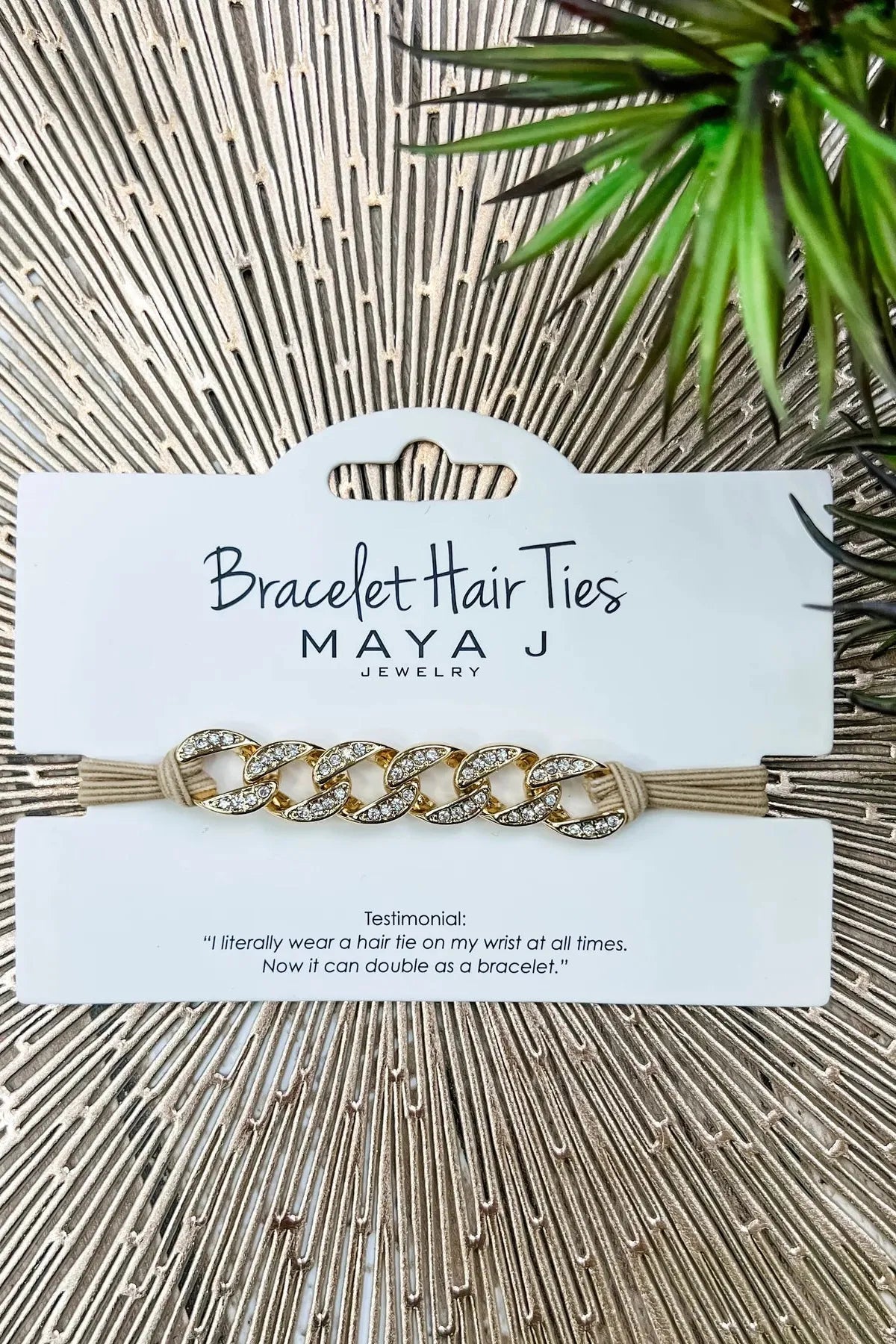 Crystal Bracelet Gold Hair Tie Circle | Swank Boutique