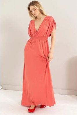 Spiced Coral Knit Midi Dress | Swank Boutique