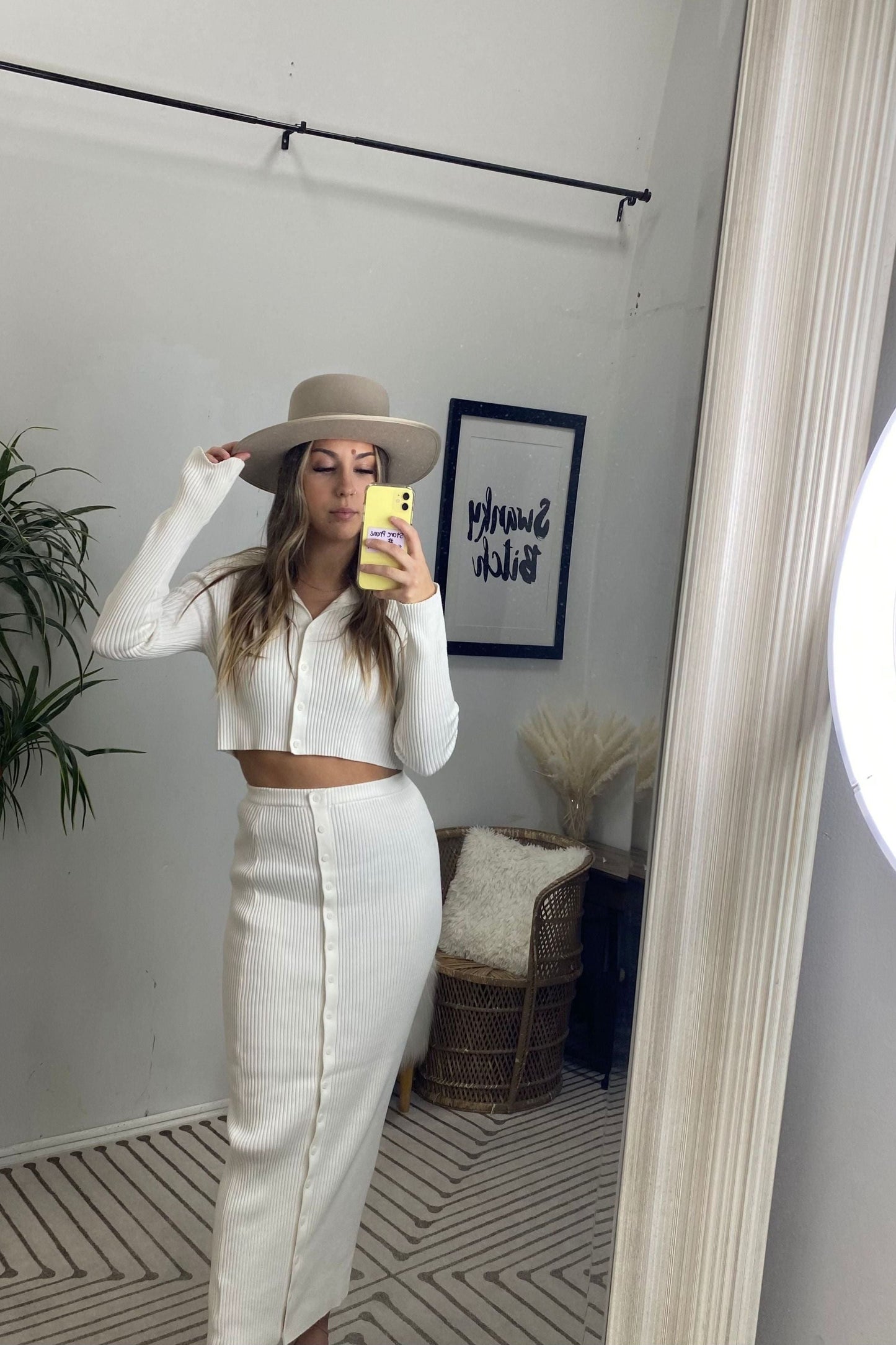 Collared Front Button Ribbed Sweater - Top | Swank Boutique